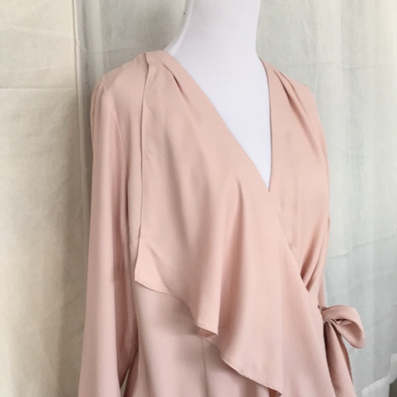 Mark Zunino rose peal pink wrap cross front blouse - Picture 3 of 8